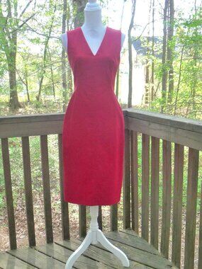 ANTONIO MELANI PENCIL SHEATH RED DRESS SIZE 4